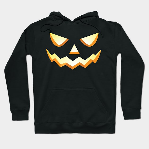 Scary Halloween Face Jack O' Lantern Hoodie by Eugenex